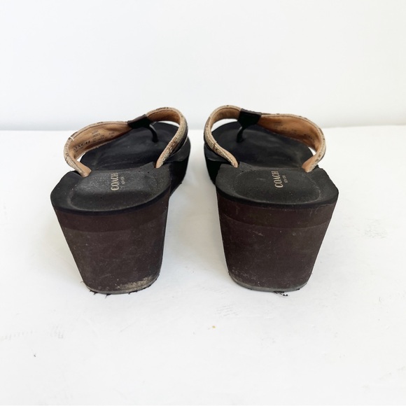 COACH brown wedge sandals sz. 9 - Picture 3 of 4